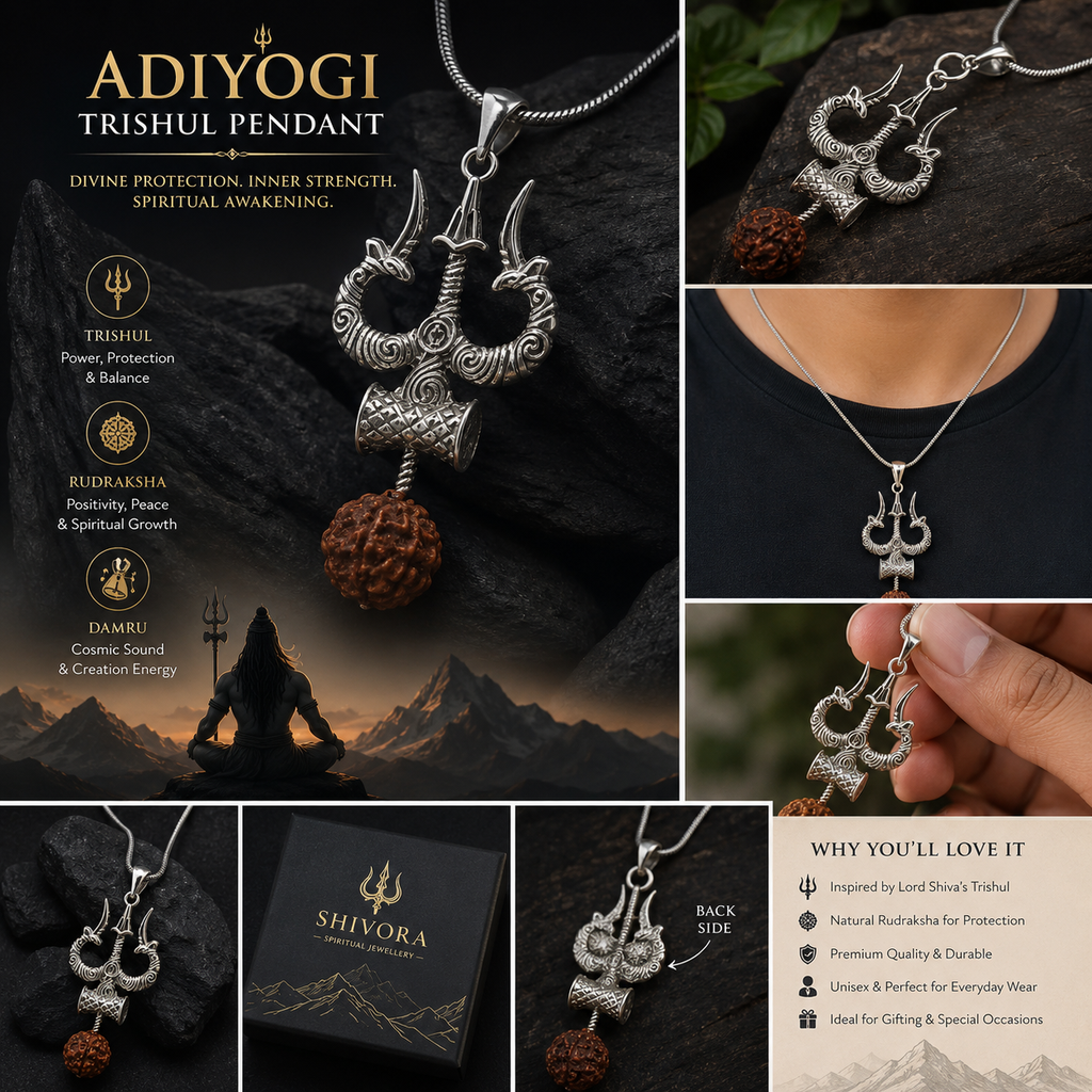 Adiyogi Trishul Rudraksha Pendant